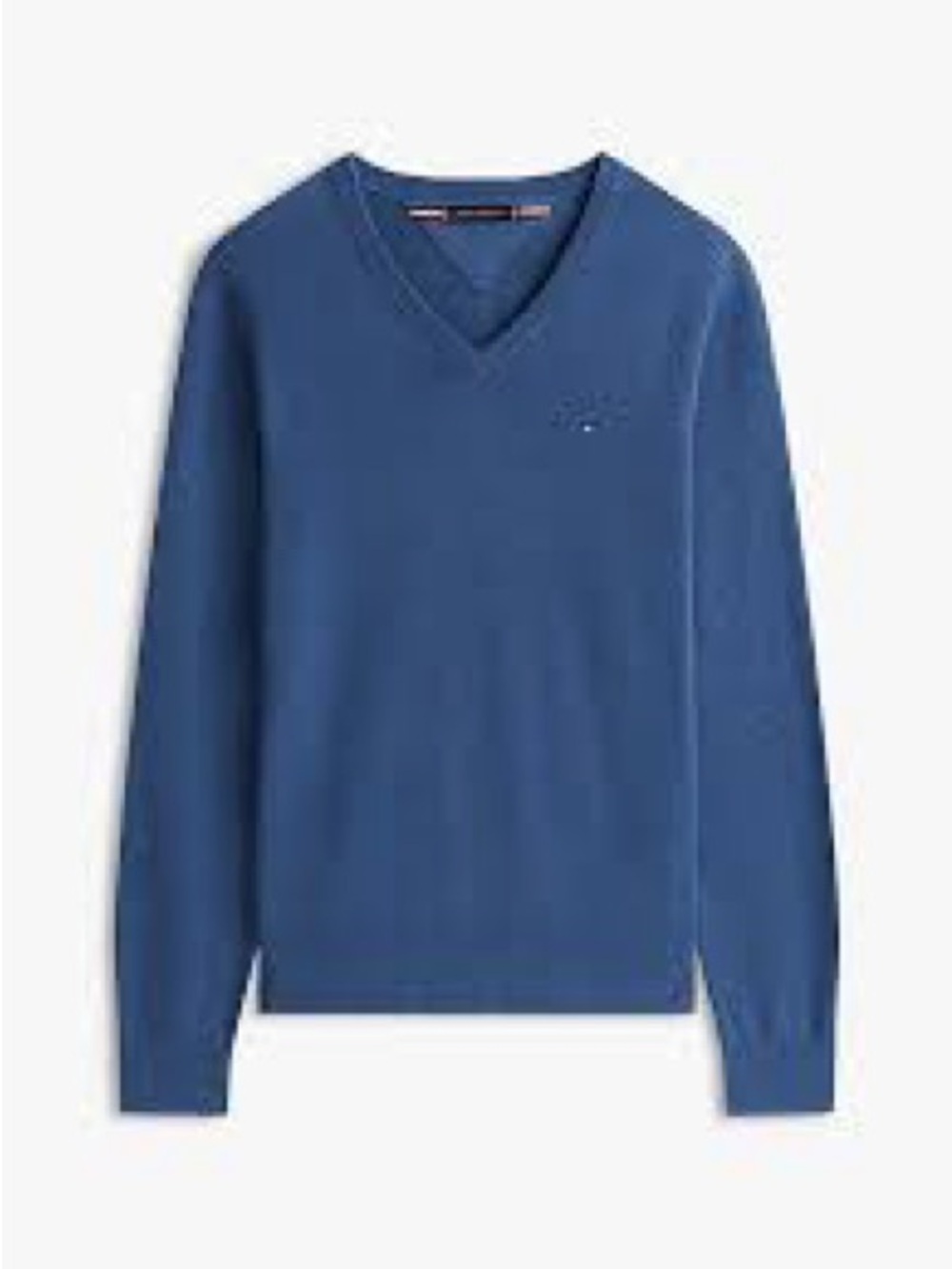 Men's Long Sleeve V-Neck Blue Sweater